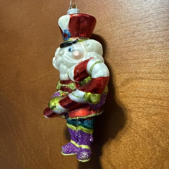 Christopher Radko Nutcracker Christmas Ornament Retro Glass Candy Cane Glitter - Picture 8 of 8
